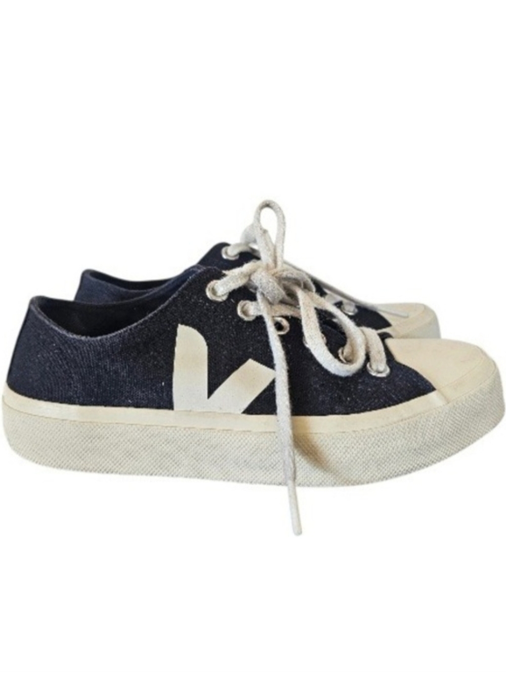 Veja‎ Wata Low Top Retro VTG Style Black Canvas Sneakers sz 7